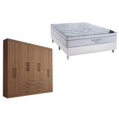 Imagem de Cama Box Casal + Colchão Freedom Ortobom + Guarda Roupa Master 8.6 Ata