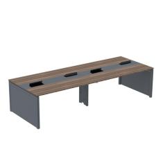 Imagem de Mesa de Plataforma Dupla para 4 Pessoas Corporativa 130x140/4p Walnut/Grafito