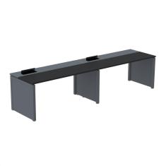 Imagem de Mesa de Plataforma Simples para 2 Pessoas Corporativa 150x792/2p Pscpp150/792/2p Preto/Grafito
