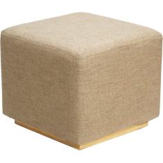 Imagem de Banqueta para pés com assento de espuma acolchoado, assento pequeno otomano para pés, otomano estofado quadrado moderno e contemporâneo, cáqui claro, 34 x 30 cm