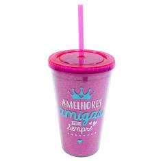Imagem de Copo Pink Com Canudo Melhores Amigas 450Ml - Projeto Kiwi
