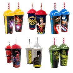 Imagem de Kit com 6 Copos Shake Super Heróis DC Comics e Marvel - Plasútil