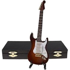 Imagem de Réplica De Guitarra Em Miniatura De 3,94" - Mini Guitarra Elétrica De Rock Modelo De Madeira Modelos De Instrumentos Musicais Colecionáveis, Artigos De Arte Para Abertura De Presentes, Decoração D