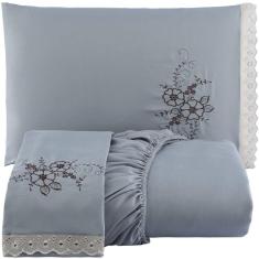Imagem de Jogo de Cama Casal Queen 3 Peças Cinza