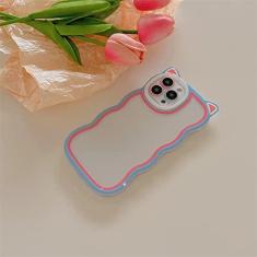 Imagem de Capa de telefone de silicone macio orelha de gato 3D para iphone 13 11 12 Pro MAX XS XR X 7 8 Plus design de onda transparente capa traseira, 6, para iPhone XSMax