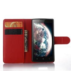 Imagem de Capa carteira para Lenovo A2010, capa carteira flip de couro PU premium com compartimento para cartão, suporte e fecho magnético [capa interna à prova de choque de TPU] Compatível com Lenovo A2010