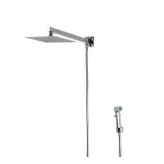 Imagem de Ducha Chuveiro Inox 20 cm com Desviador e Ducha Manual em ABS Cromado