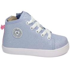 Imagem de Tênis Abotinado Infantil Molekinha Tecido Lona Gliter Menina 2118.578-Feminino