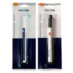 Imagem de Kit 02 Caneta p/ Tecido Preto/Branca Marcador de Roupas Tênis Artesana