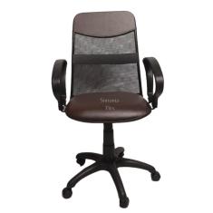 Imagem de Cadeira  diretor tela giratória com faixa - mecanismo relax -  braço fixo corano marrom