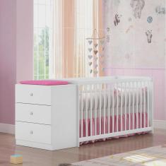 Imagem de Berço Cômoda Gutti Branco Atóxico - Móveis Estrela