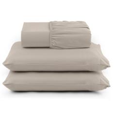 Imagem de Jogo De Cama King Percal 400 Fios 3 Pçs Com Barra Na Fronha - Pailo Ce