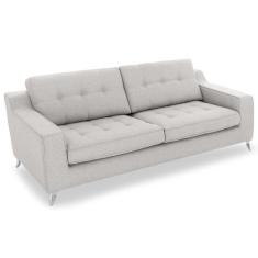 Imagem de Sofá de Linho 3 Lugares Herval Cross, Café com Leite, 216 cm