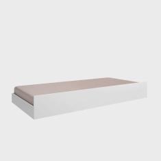 Imagem de Cama Auxiliar Solteiro Infantil Madrid Branco Brilho - ÉdeCasaMóveis