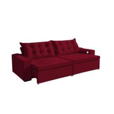 Imagem de Sofá 3 lugares Napoli 2,10  metros Vermelho Retrátil Reclinável Tecnol