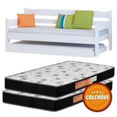 Imagem de Bicama Cor Branco + 2 Colchoes - Nemargi