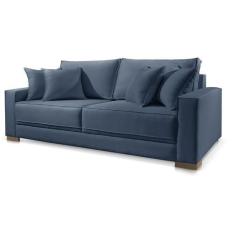 Imagem de Sofá 3 Lugares Fixo Living Hotello Suede Azul 2,00M - Poltjá Moveis