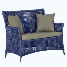 Imagem de 1 Sofá área Externa Igapó Alumínio Preta Corda Náutica E8 Azul