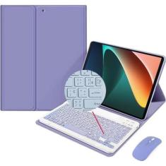 Imagem de HAOWSTRANG® Capa De Teclado Para Tablet Redmi Pad SE 11" 2023, Com Teclado E Mouse, Teclado Destacável Sem Fio Bluetooth Layout ABNT2