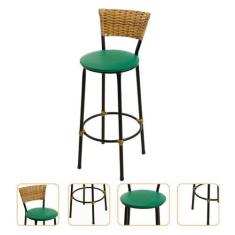 Imagem de Banqueta Banco Alto Com Assento Confortavel E Encosto De Junco  - EJC 