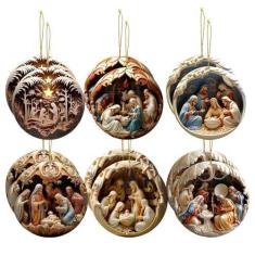 Imagem de Enfeite de presépio de Natal,Enfeites de presépio | 12X enfeites de presépio de - Pingente de carro, decoração de casa de Páscoa, enfeites religiosos de Natal para parede de porta de casa