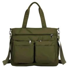 Imagem de Bolsa Feminina Sacola Grande Alça De Ombro Moderna Com Ziper Trabalho Passeio Faculdade (VERDE ESCURO)