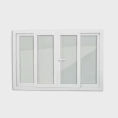 Imagem de Janela de pvc 100x200cm 4 Folhas com Vidro Liso e Cremona itec Brimak