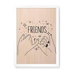 Imagem de Arte Maníacos Quadro Decorativo em Madeira Friends Dedinhos - 23x16,25cm (Moldura caixa em laca )
