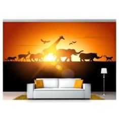 Imagem de Papel De Parede Animais Savanna Elefante 3D Anm207