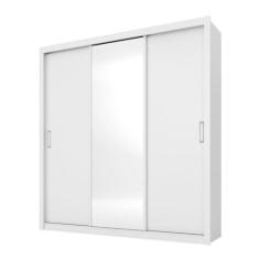 Imagem de Guarda Roupa Casal 3 Portas Deslizantes Com Espelho Residence Branco 3