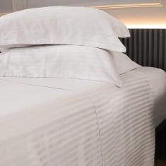 Imagem de Jogo de Cama Percal 300 Fios Dobby Branco Casal