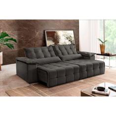 Imagem de Sofá Retrátil E Reclinável Zeus 2,50m 04 Lugares Txr Cinza
