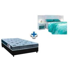Imagem de Cama Box Casal CRC + Colchão D45 Cecina + Cabeceira Plus Branco