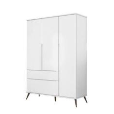 Imagem de Roupeiro Melinda Branco 3 Portas E 2 Gavetas Para Quarto De Bebê Infan