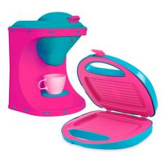 Imagem de Kit Mini Brinquedo Cozinha Cafeteira E Sanduicheira