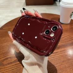 Imagem de Capa de telefone oval de cor doce fofa coreana para iPhone 15 14 13 12 11 Pro Max XS X XR 7 8 Plus SE 3 Capa de amortecedor de almofada de ar brilhante, Blum, para iPhone 14 Pro