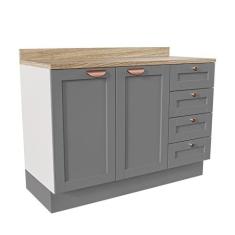 Imagem de Balcão para Pia 120cm Arizona CabeCasa MadeiraMadeira Branco/Cinza Claro