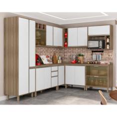 Imagem de Cozinha Completa Modulada 10 Peças Armário e Balcão Vidro Reflecta Bra