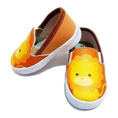 Imagem de Sapatinho Infantil Menino Tenis Bebe Bichinhos Zoo Leãozinho
