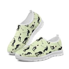 Imagem de GOSTONG Tênis masculino retrô de corte baixo, mocassins, respirável, de malha elástica, secagem rápida, branco, 34-48, Amantes de golfe, 36