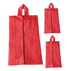 Imagem de 3 Bolsa Porta Sapato Viagem Tenis Roupa Mochila Vermelho - O Broto De