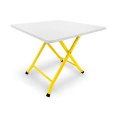Imagem de Mesa Infantil Havai Dobrável Para Criança Desenhar Amarelo E Branco -
