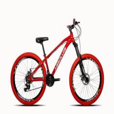 Imagem de Bicicleta Aro 26 Absolute Brutus Vermelho Câmbios Shimanos 21V Com Pne