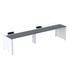 Imagem de Mesa de Plataforma Simples para 2 Pessoas Corporativa 130x792/2p Pscpp130/792/2p Grafito/Branco