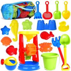 Imagem de Brinquedos de praia Fun Little Toys Conjunto de brinquedos de areia para crianças com roda d`água