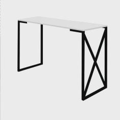 Imagem de Mesa Escrivaninha Mesa de Estudos Bex Home Office Ferro Preto mdf Off White - Ahz Móveis