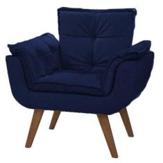 Imagem de Poltrona Opalla Tecido Liso Cor  Marinho