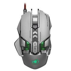 Imagem de Mouse mecânico para jogos, iluminação RGB de 7 botões ajustável, até 6400 dpi página do mouse, adequado para laptops de casa e escritório (prata)