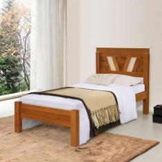 Imagem de Cama De Solteiro Madeira Maciça Magnolia Castanho - Atraente Moveis