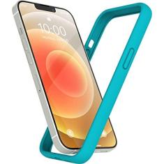 Imagem de K TOMOTO Capa amortecedora compatível com iPhone 12 Mini (5,4 polegadas), capa amortecedora de silicone líquido macio [absorção de choque] [proteção de borda elevada] [proteção contra quedas]